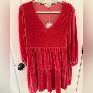Umgee raspberry velvet dress
